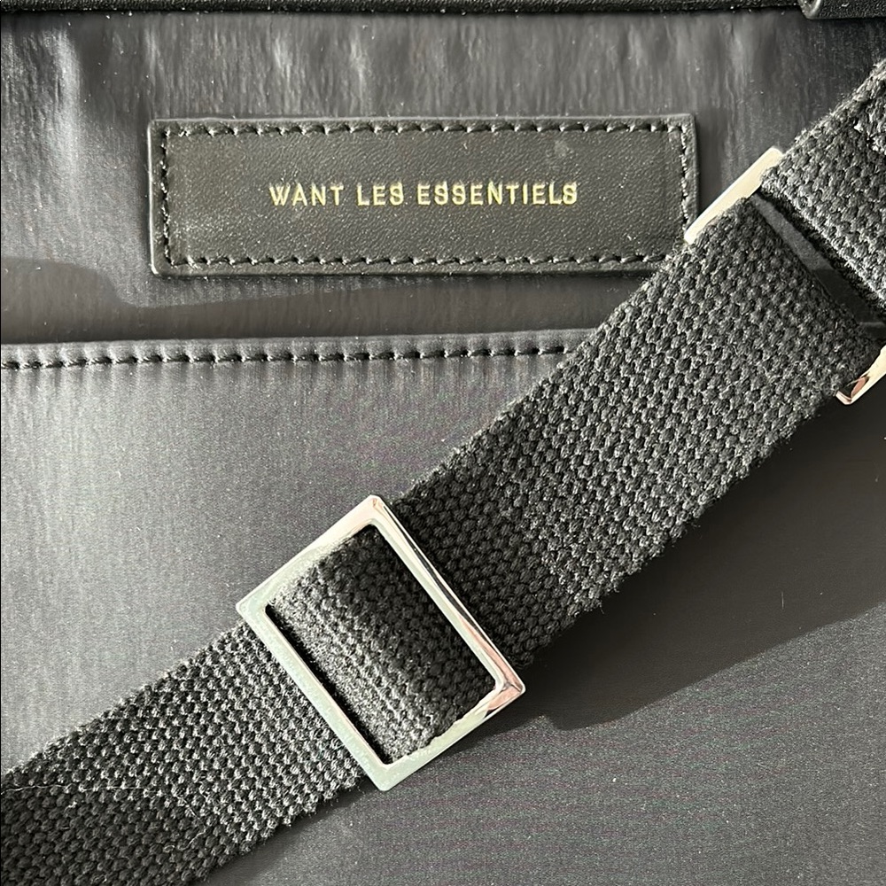 WANT Les Essentiels 'Haneda' Black Leather-Trimmed Nylon Briefcase - Picture 9 of 12